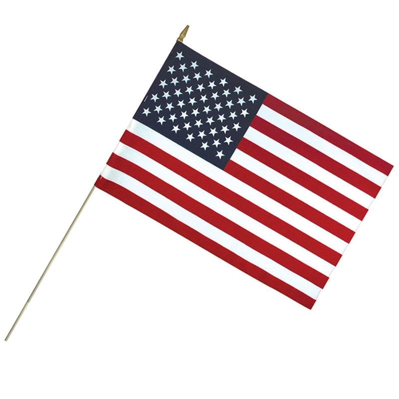 No - Fray Poly - Cotton U.S. Flags w/ Gold Spears - The Flag Lady