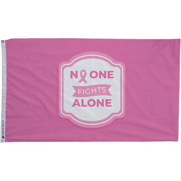 No One Fights Alone Breast Cancer Flags - The Flag Lady