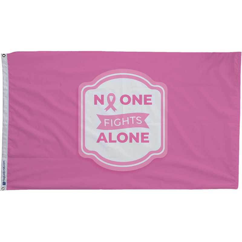 No One Fights Alone Breast Cancer Flags - The Flag Lady