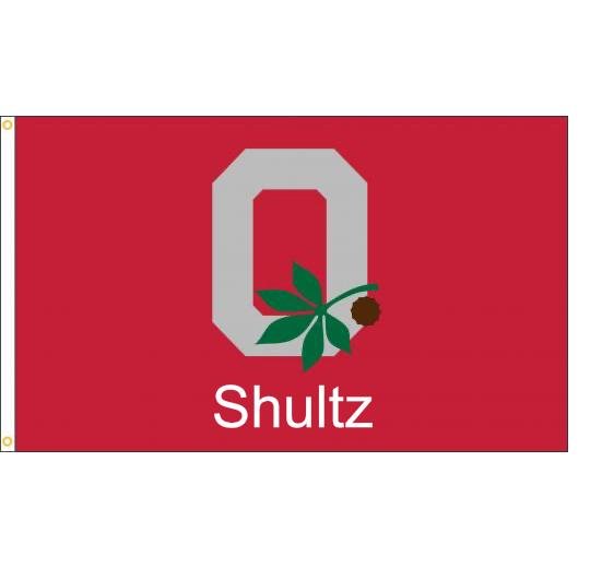 Ohio State Block O Leaf & Nut Flag Personalized - The Flag Lady