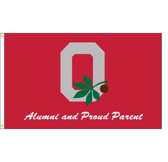 Ohio State Block O Leaf & Nut Flag Personalized - The Flag Lady