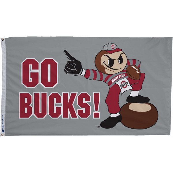 Ohio State Brutus Buckeye "Go Bucks" Flags - The Flag Lady