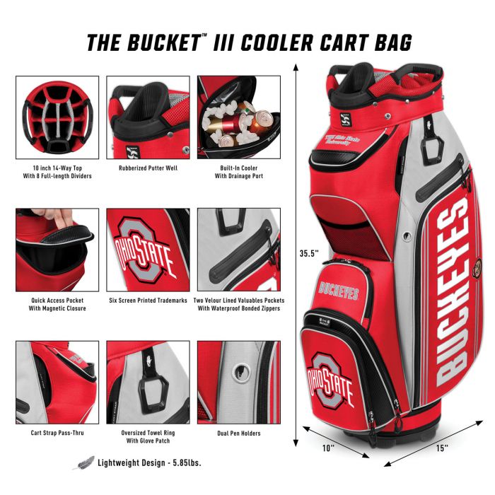 Ohio State Buckeye Golf Bag with Cooler - The Flag Lady