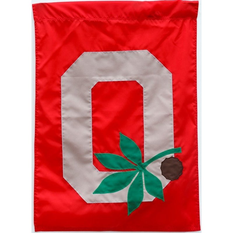 Ohio State Buckeyes Block O Leaf & Nut Banner - The Flag Lady