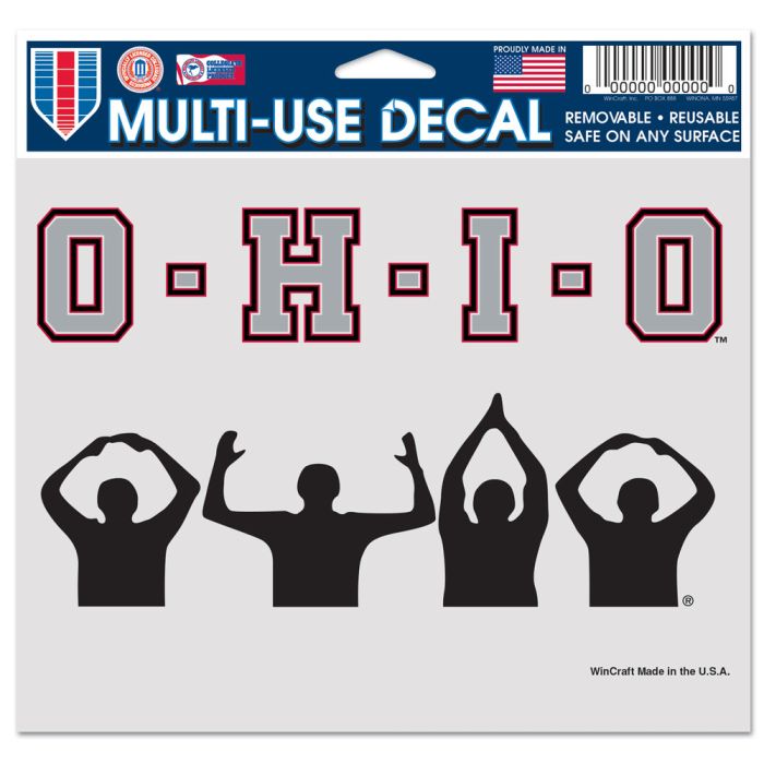 Ohio State Buckeyes Ohio State Silhouette Multi - Use Decal - Clear Bckrgd 5" x 6" - The Flag Lady