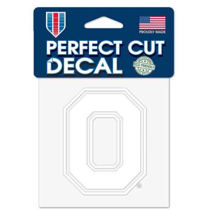 Ohio State Buckeyes Perfect Cut White Decal 4" x 4" - The Flag Lady