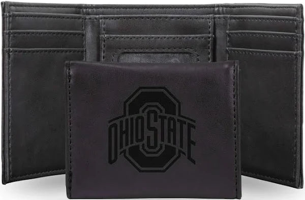 Ohio State Buckeyes Tri - Fold Wallet in Black - The Flag Lady