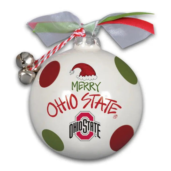 Ohio State University Glass Santa Hat Ornament - The Flag Lady