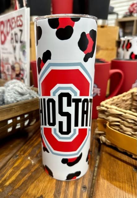 Ohio State University Leopard 20oz. Skinny Tumber - The Flag Lady