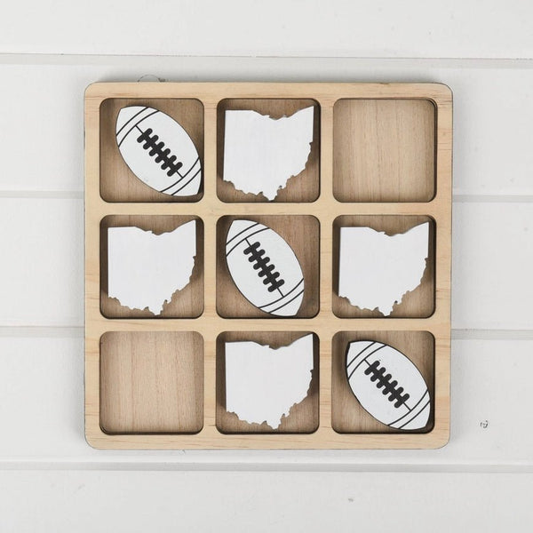 Ohio Tic Tac Toe Board with Footballs - The Flag Lady