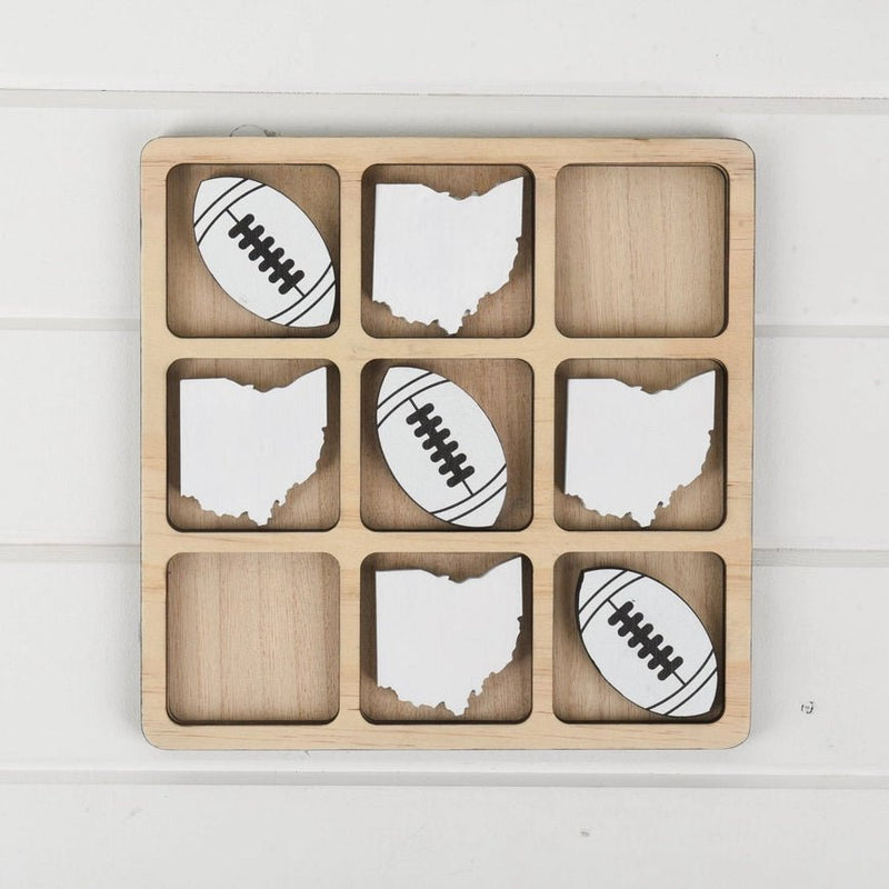 Ohio Tic Tac Toe Board with Footballs - The Flag Lady