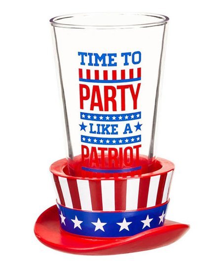 Party Like Patriot Ping GLASS - The Flag Lady