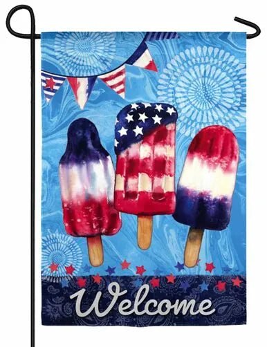 Patriotic Popsicles Textured Suede Garden Flag - The Flag Lady