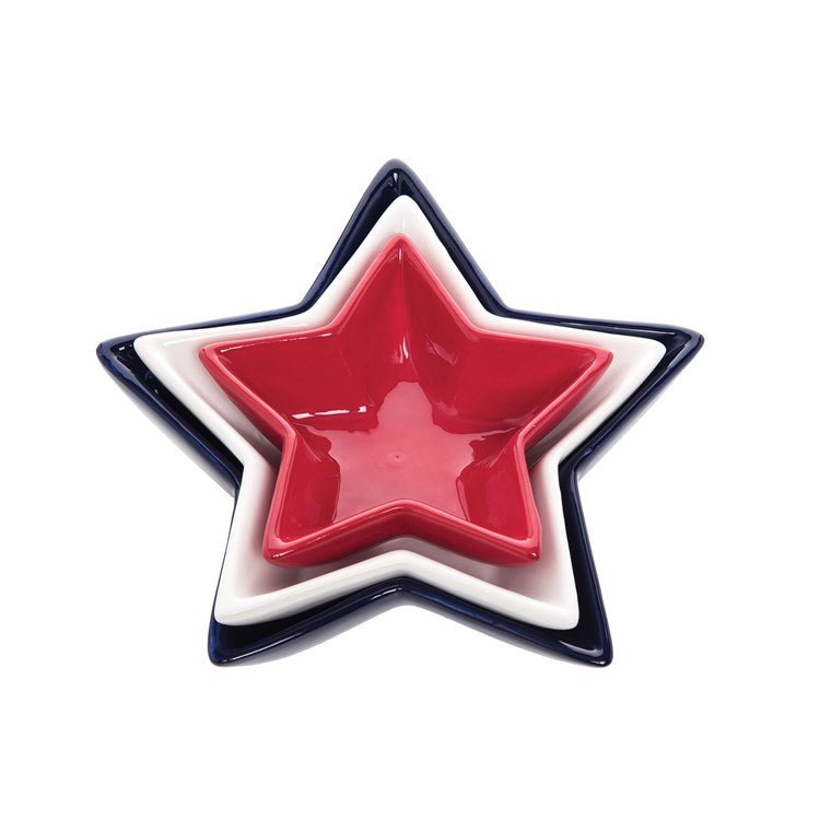 Patriotic Star Dish, S/3 - The Flag Lady