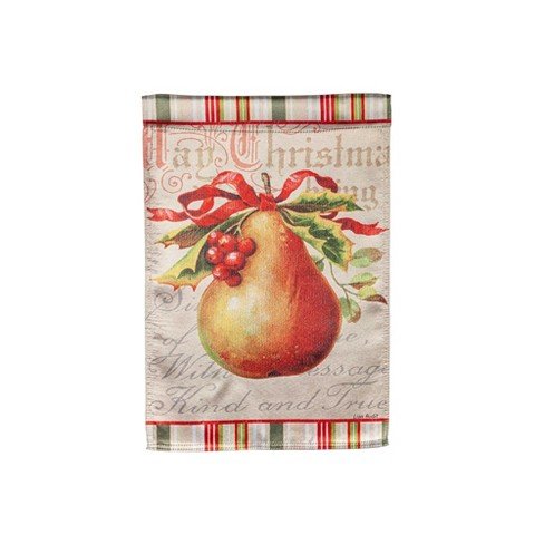 Pear and Pomegranate Lustre Garden Flag - The Flag Lady