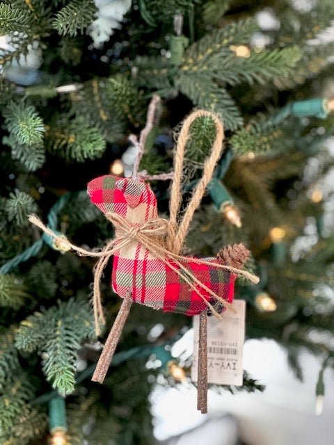 Plaid Reindeer Ornament - The Flag Lady