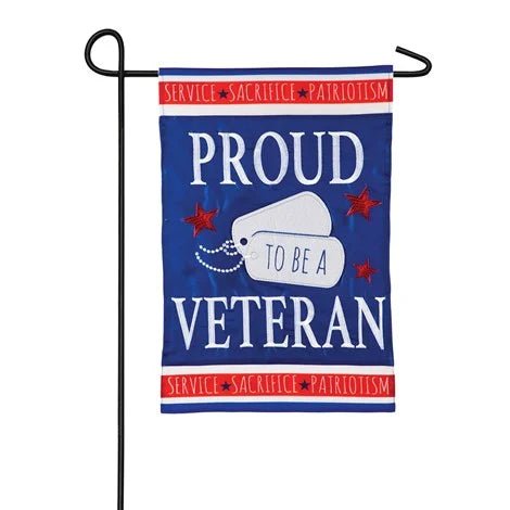 Proud Vetean Garden Applique Flag - The Flag Lady