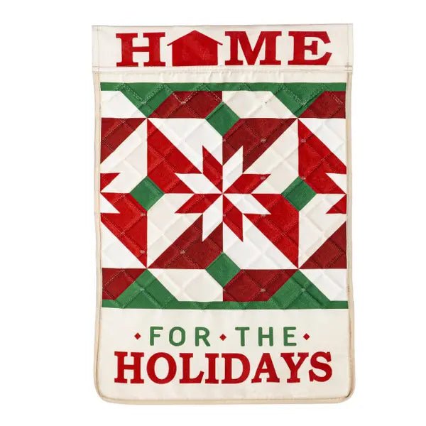 Quilted Home for the Holidays Quilted Garden Flag - The Flag Lady