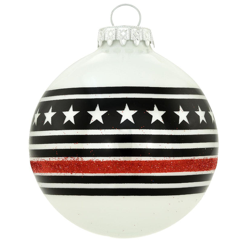 Red Line Glass Ornament - The Flag Lady