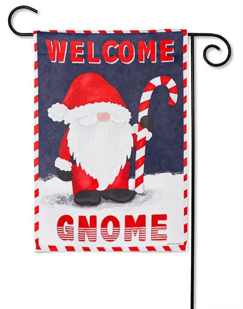 Santa Gnome Garden Suede Flag - The Flag Lady