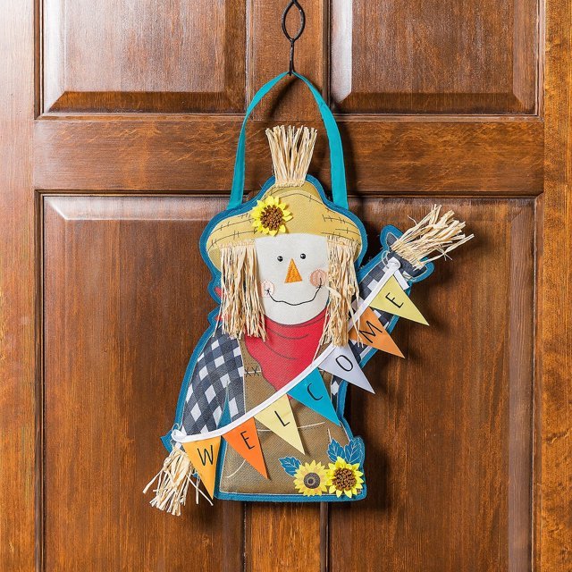 Scarecrow Welcome Door Decor - The Flag Lady