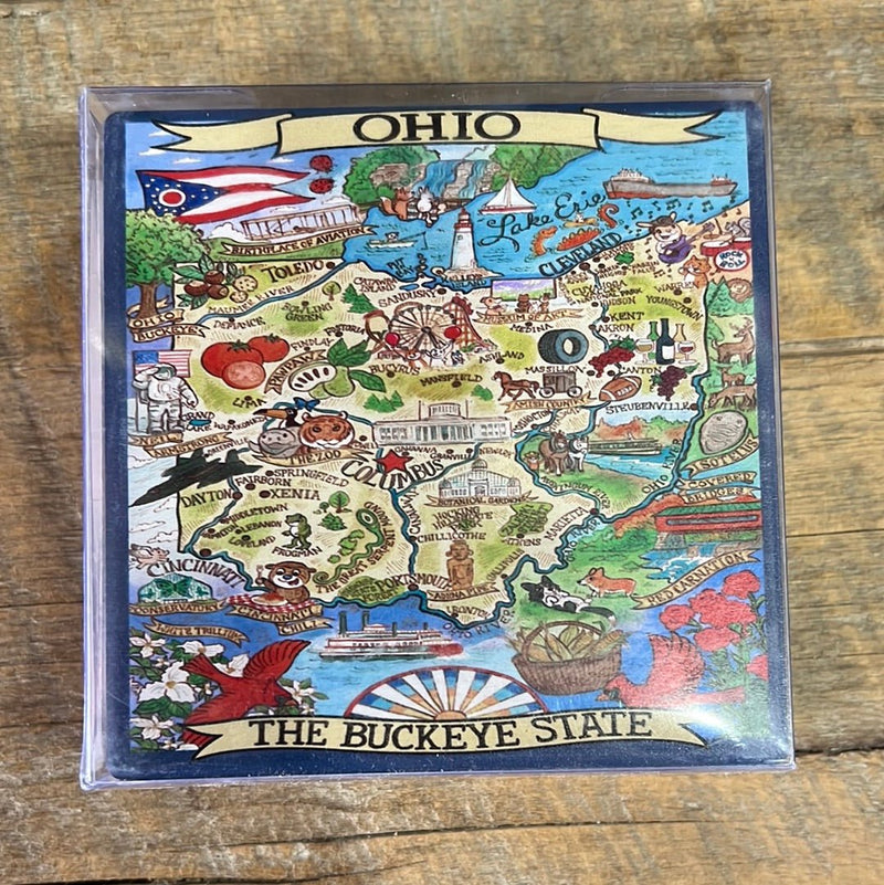 Set of 4 Ohio Coasters - The Flag Lady