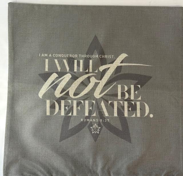 SG Faith Inspired Pillow Cover - "I Will Not Be Defeated" - The Flag Lady