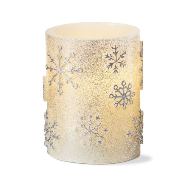 SnowFlake LED Pillar Candle - The Flag Lady