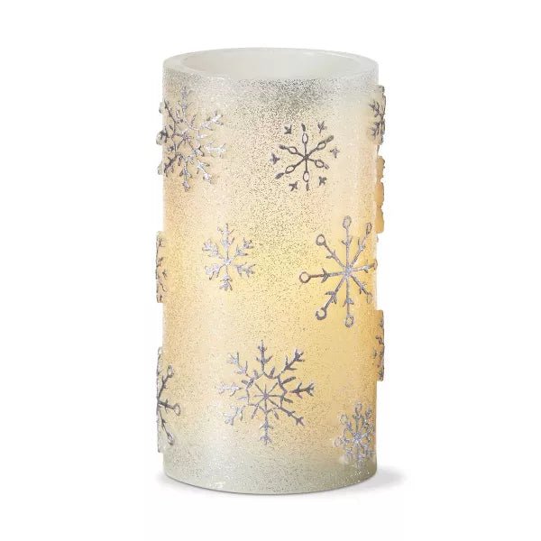 SnowFlake LED Pillar Candle - The Flag Lady