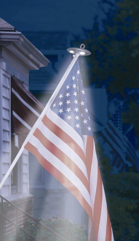 Solar Powered Light for Home - Mounted Flagpole - The Flag Lady