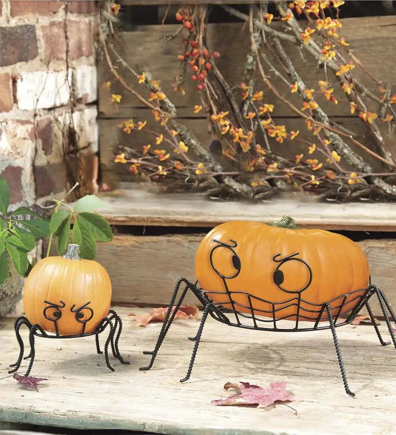 Spooky Spider Pumpkin Holders, set of 2 - The Flag Lady