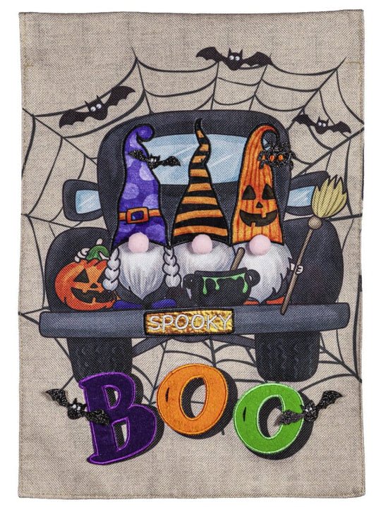 Spooky Truck Garden Burlap Flag - The Flag Lady