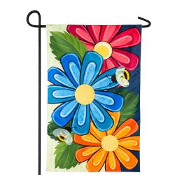 Spring Floral Applique Garden Flag (13 in. x 18 in.) - The Flag Lady