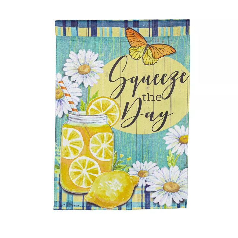 Squeeze the Day Mason Jar Garden Suede Flag - The Flag Lady