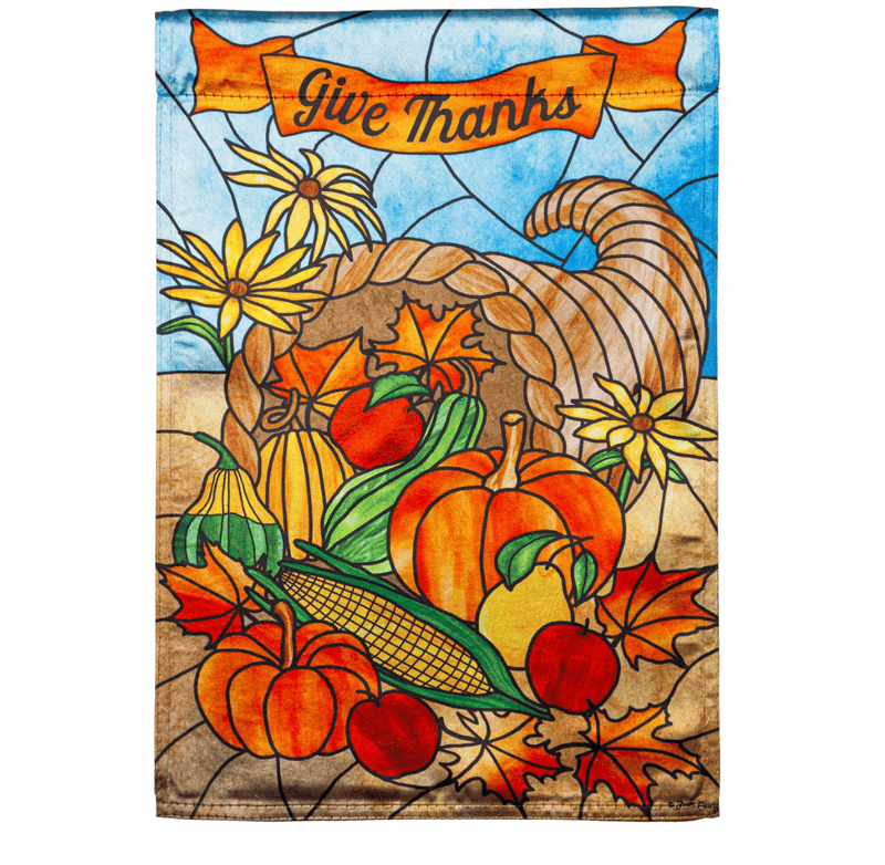 Stained Glass Cornucopia Lustre Banner - The Flag Lady