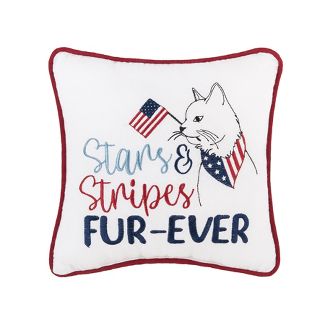 Stars and Stripes Cat Decorative Pillow - The Flag Lady