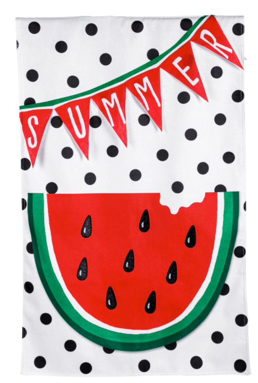 Summer Watermelon Burlap Banner - The Flag Lady