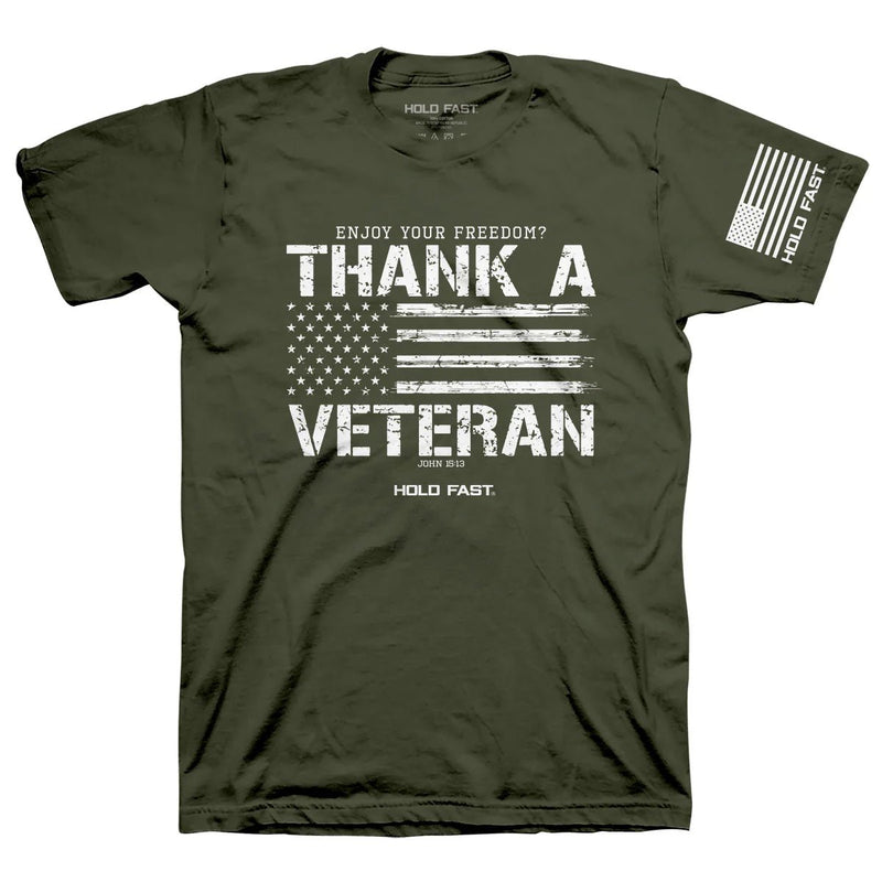 Thank A Veteran Mens T - Shirt - The Flag Lady