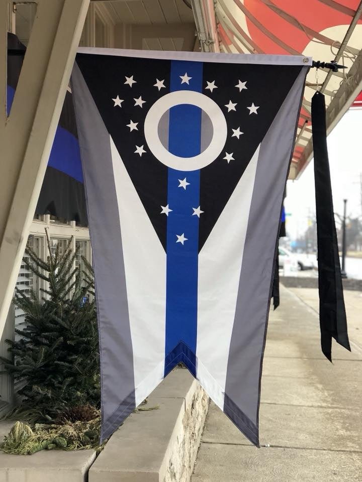 Thin Blue Line Ohio Flags - The Flag Lady