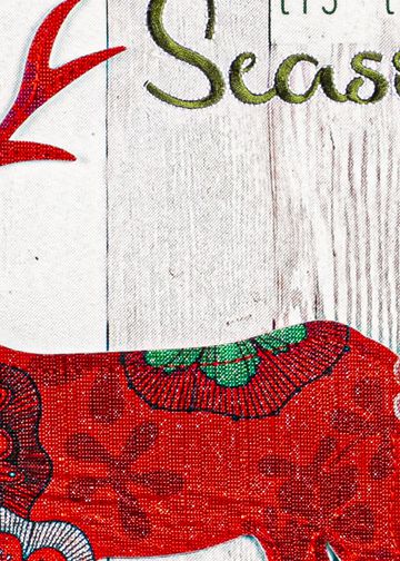 Tis the Season Reindeer Linen Garden Flag - The Flag Lady