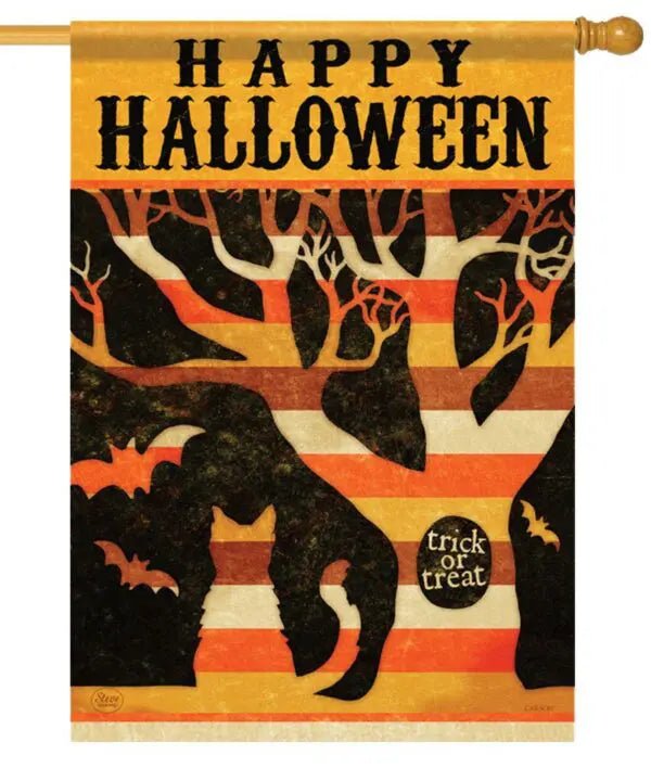 Trick or Treat Halloween Tree Suede Banner - The Flag Lady