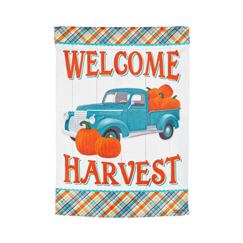 Truckload of Pumpkins Suede Banner Flag - The Flag Lady