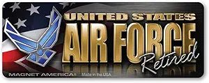 United States Air Force Retired Mini Bumper Strip Magnet - The Flag Lady