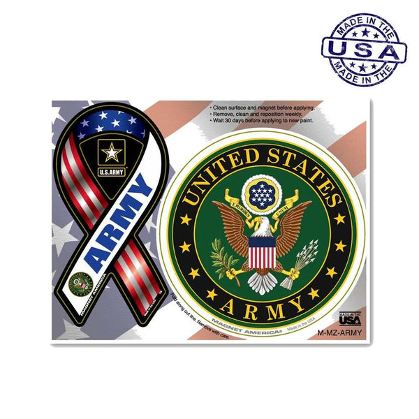 United States Army Combo Ribbon and Circle Magnets - The Flag Lady