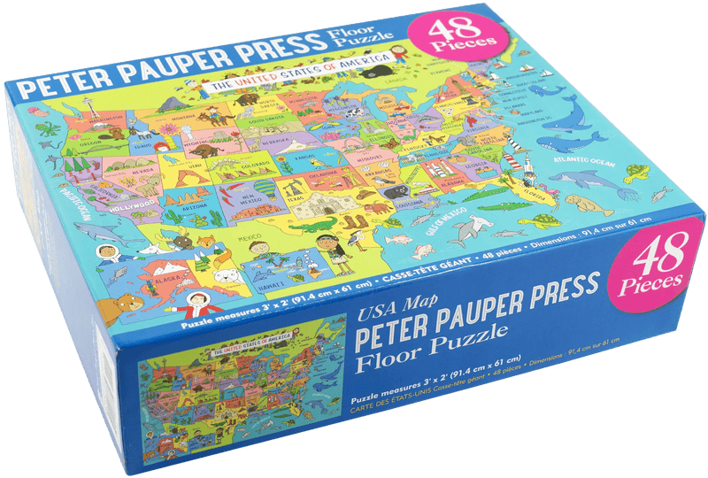 USA Map Kids' Floor Puzzle (48 Piece) - The Flag Lady