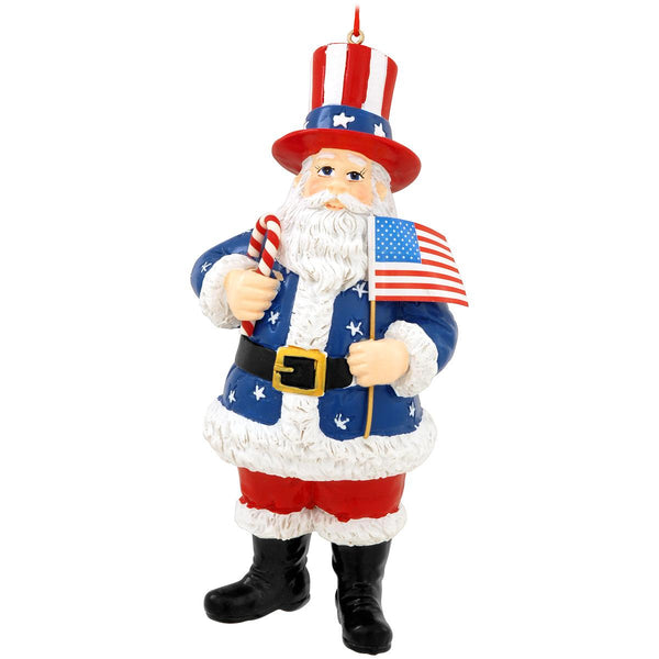 USA Santa w/Flag Ornament - The Flag Lady