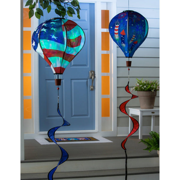 Waving American Flag Animated Lit Balloon Spinner - The Flag Lady