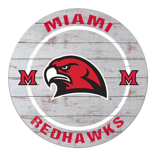 Weathered Helmet Sign Miami of Ohio Redhawks - The Flag Lady