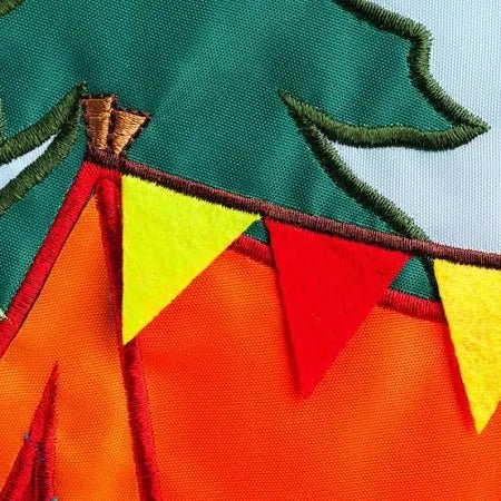 Welcome Campers Applique Garden Flag - The Flag Lady