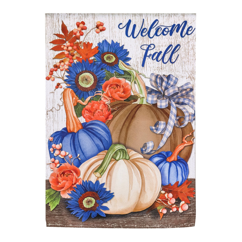 Welcome Fall Neutral Garden Suede Flag - The Flag Lady